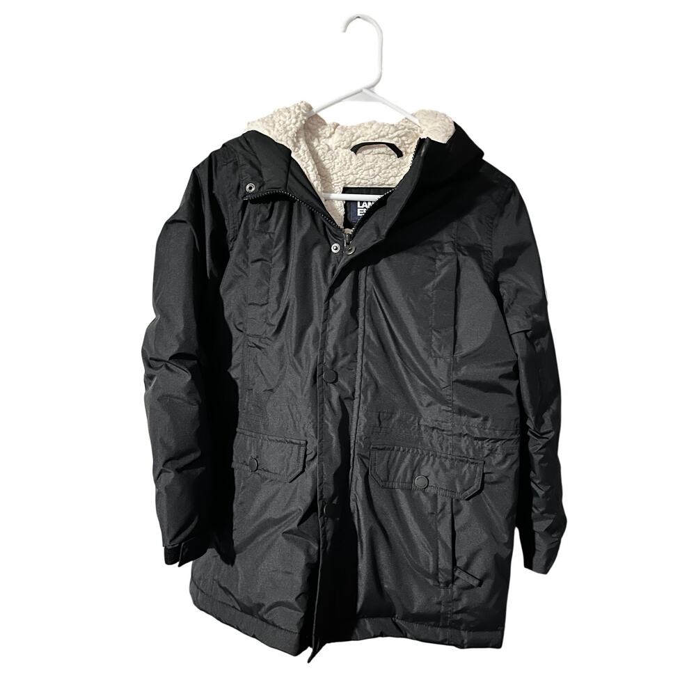 Lands' End Kids Youth Expedition Winter Duck Down Parka Coat Size Large Black